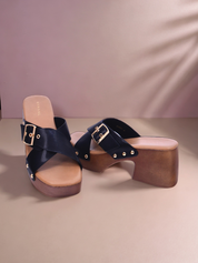 Mynaal Women's block heel sandal-23ASL933-Black