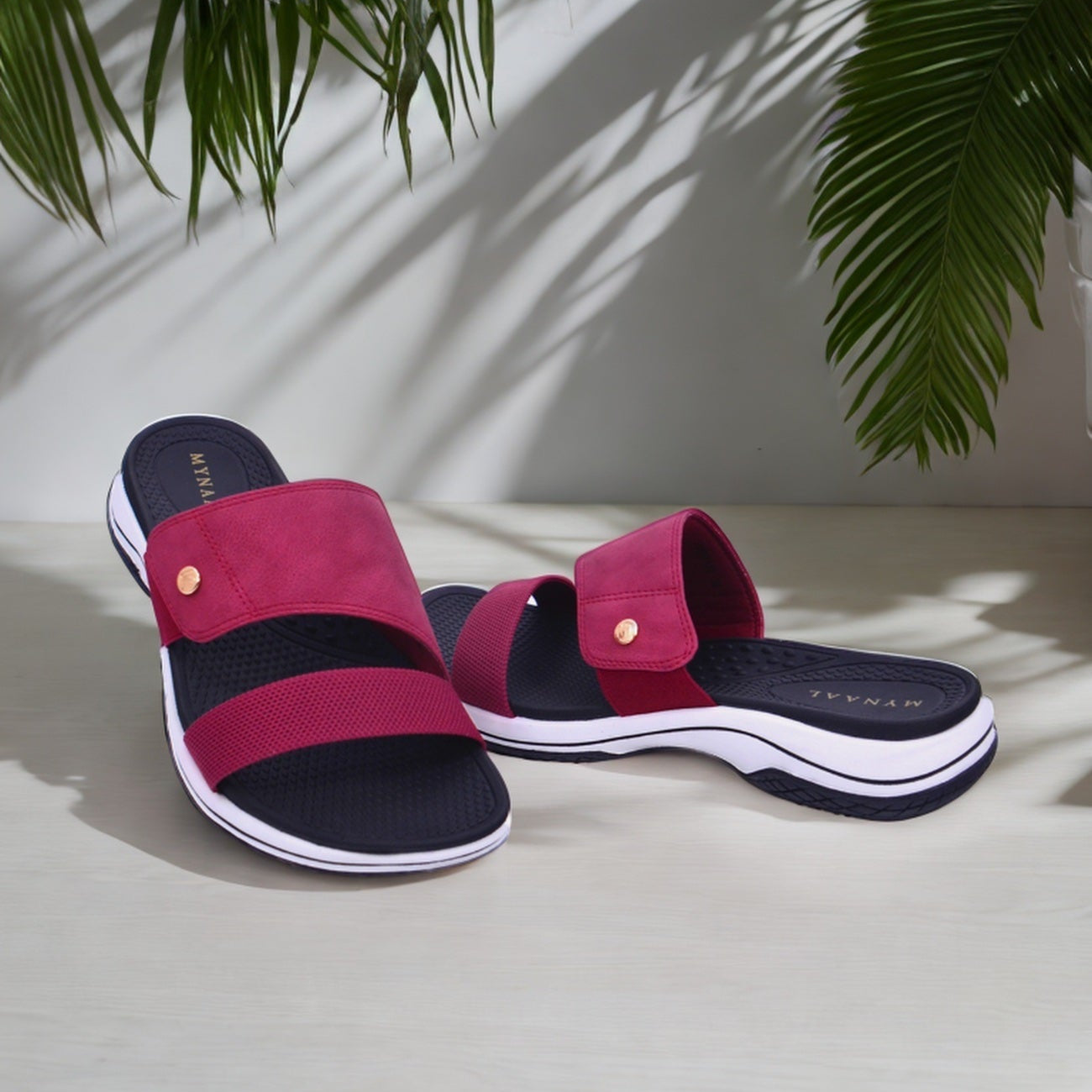 Mynaal Women's flat sandal-23ABT172-Maroon