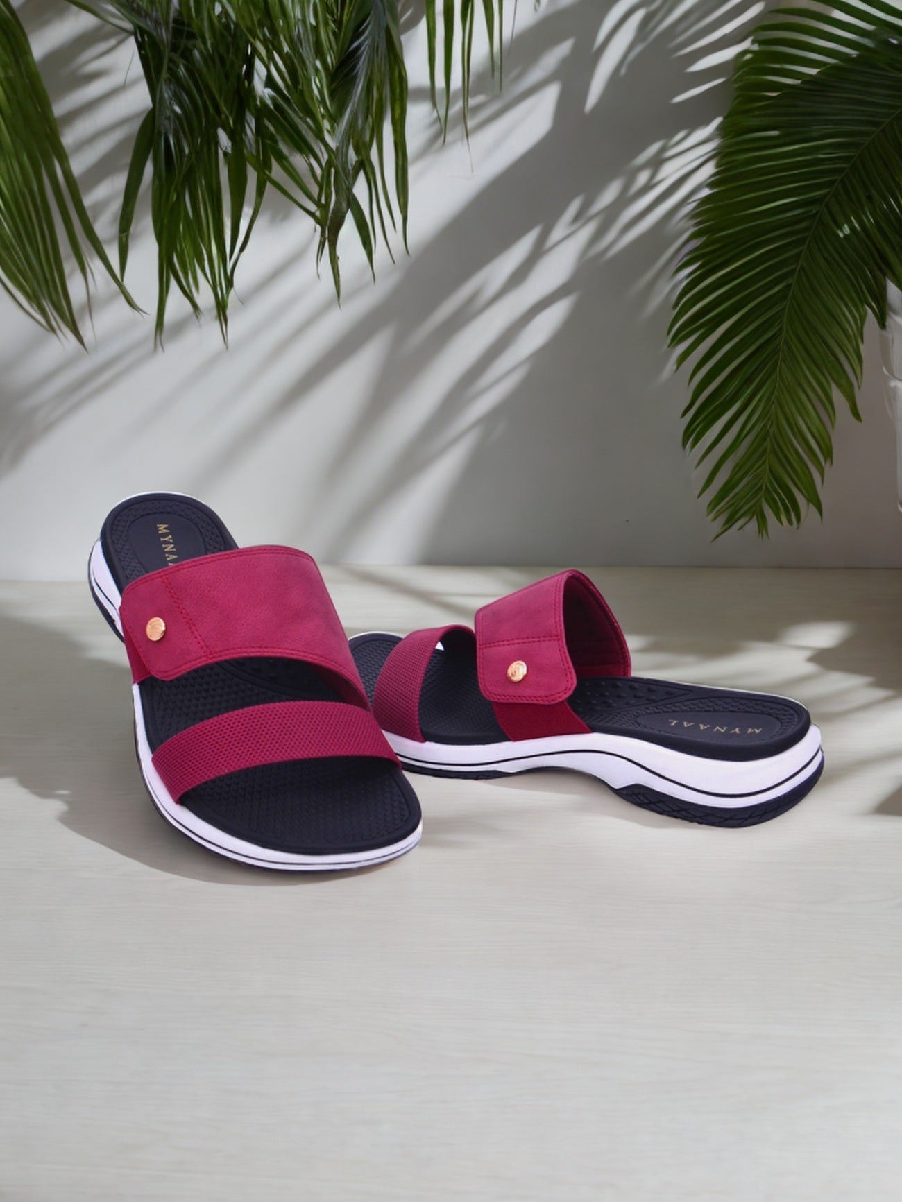 Mynaal Women's flat sandal-23ABT172-Maroon