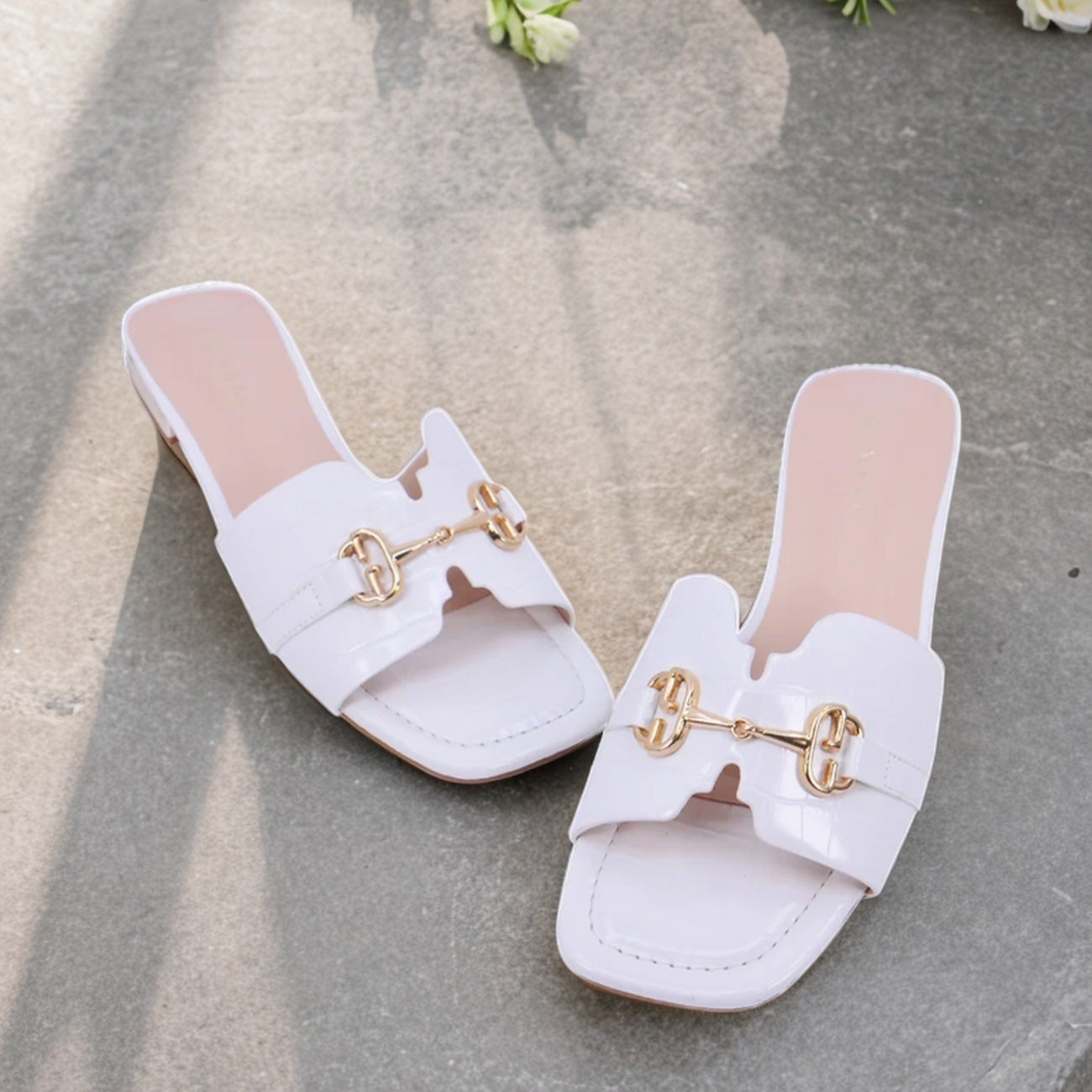 Mynaal Women's flat sandal-2G436-1-White