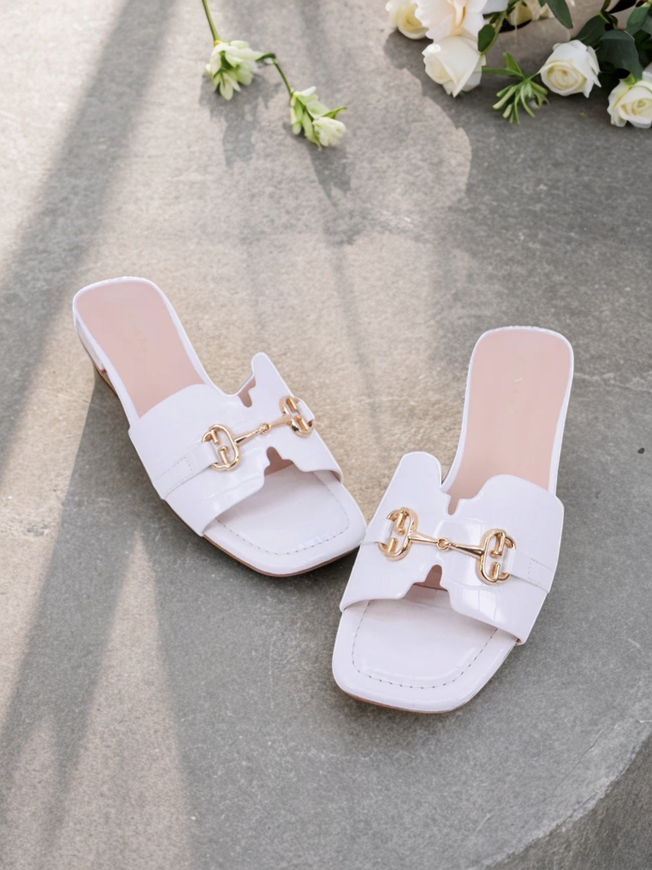 Mynaal Women's flat sandal-2G436-1-White