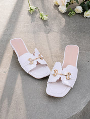 Mynaal Women's flat sandal-2G436-1-White