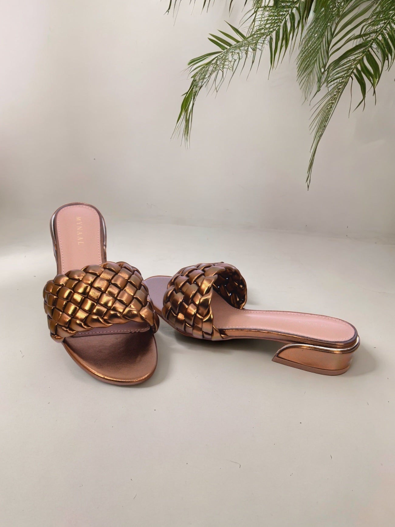 Mynaal Women's block heel sandal-23BYD011-Bronze