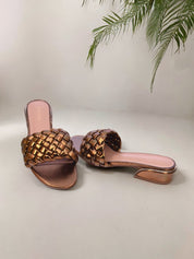 Mynaal Women's block heel sandal-23BYD011-Bronze