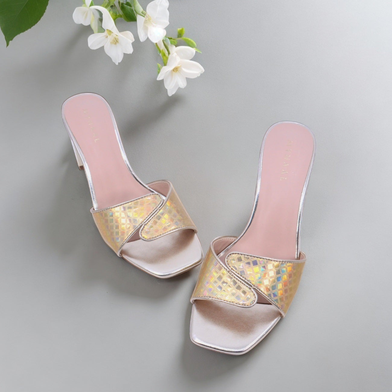 Mynaal Women's block heel sandal-2G9183-533-Gold