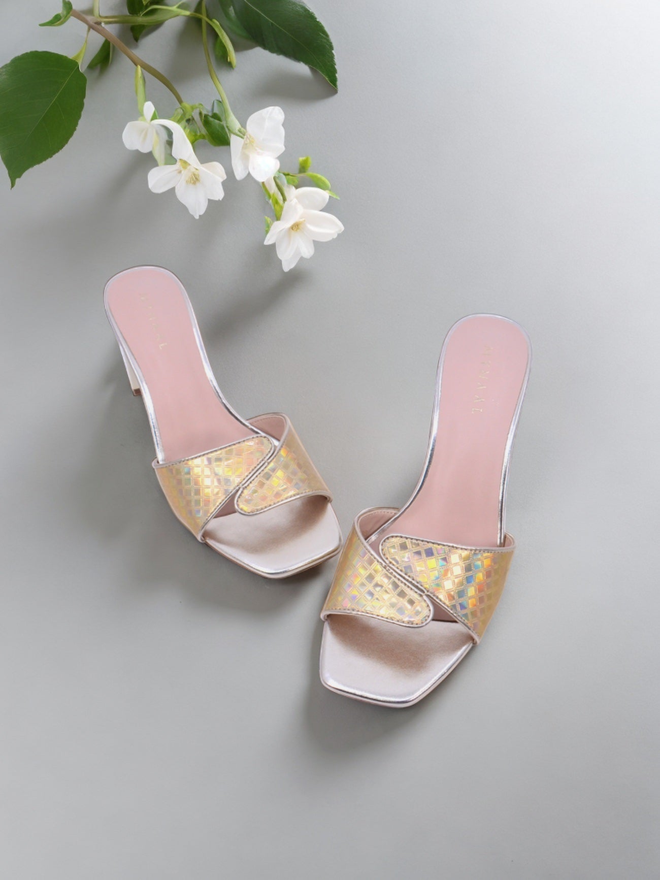 Mynaal Women's block heel sandal-2G9183-533-Gold