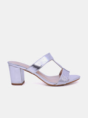 Mynaal Women's block heel sandal-2G5957-523-Silver