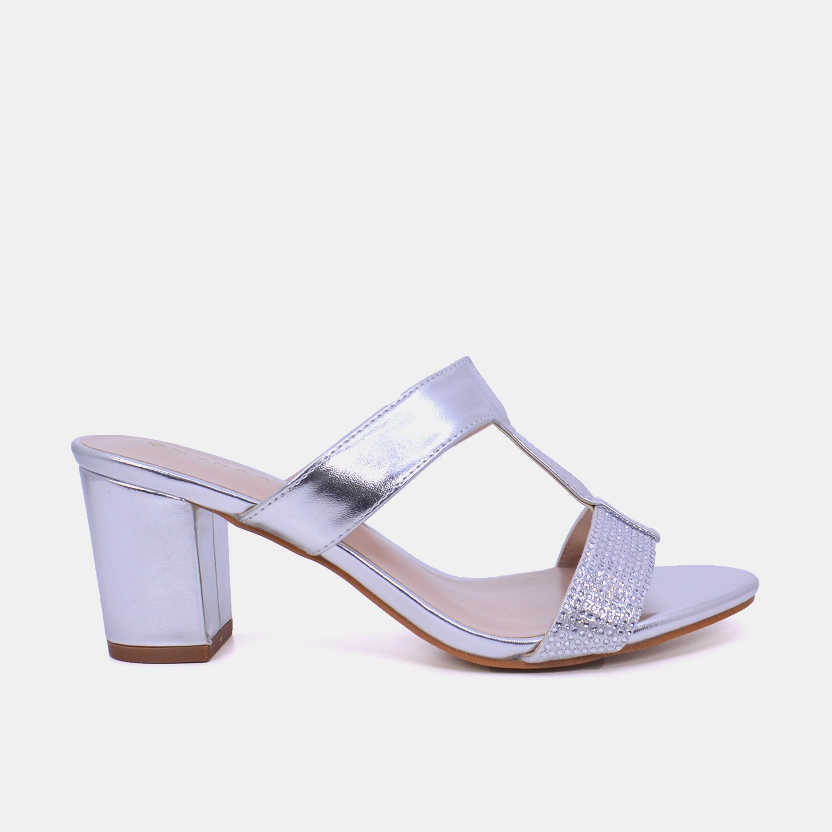 Mynaal Women's block heel sandal-2G5957-523-Silver
