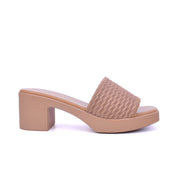 Mynaal Women's block-heel sandal with textured strap-414RJ607-Beige