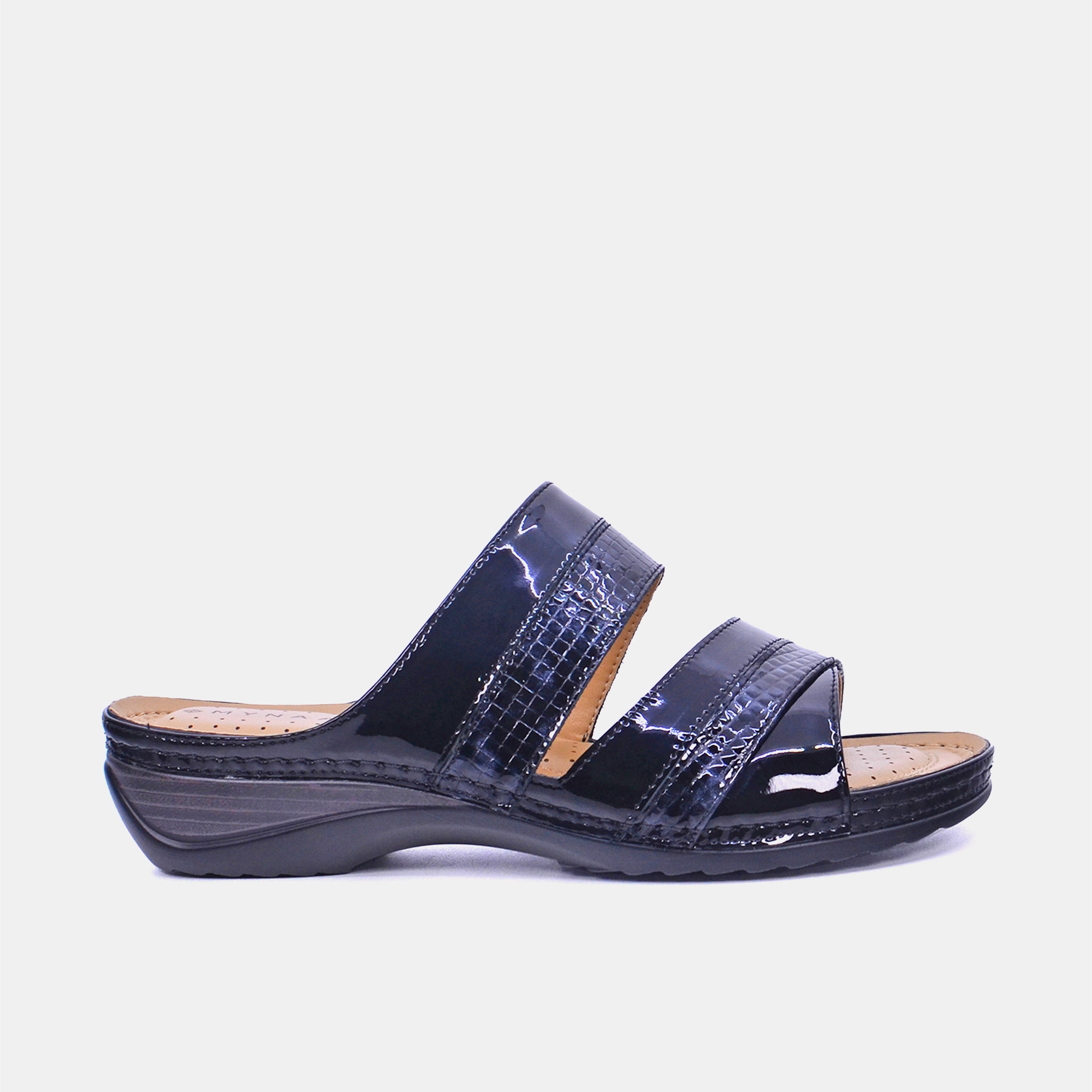 Mynaal Women's flat sandal- 88909-61 -Black