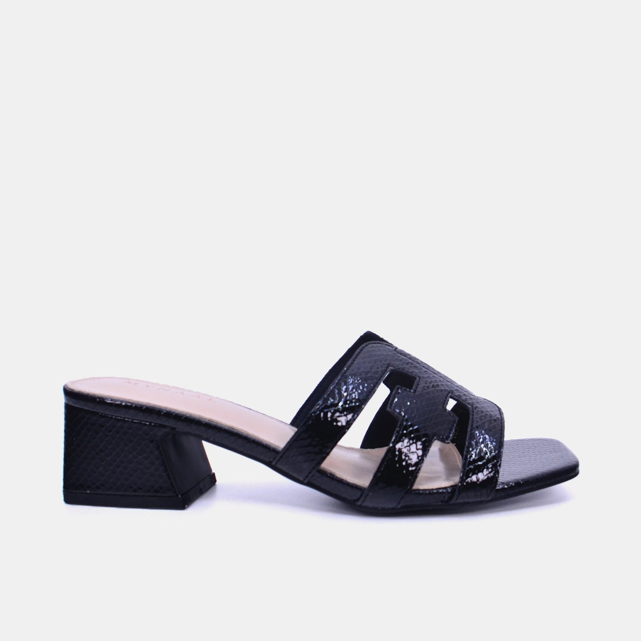 Mynaal Women's block heel sandal-23BXG101-Black