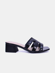 Mynaal Women's block heel sandal-23BXG101-Black