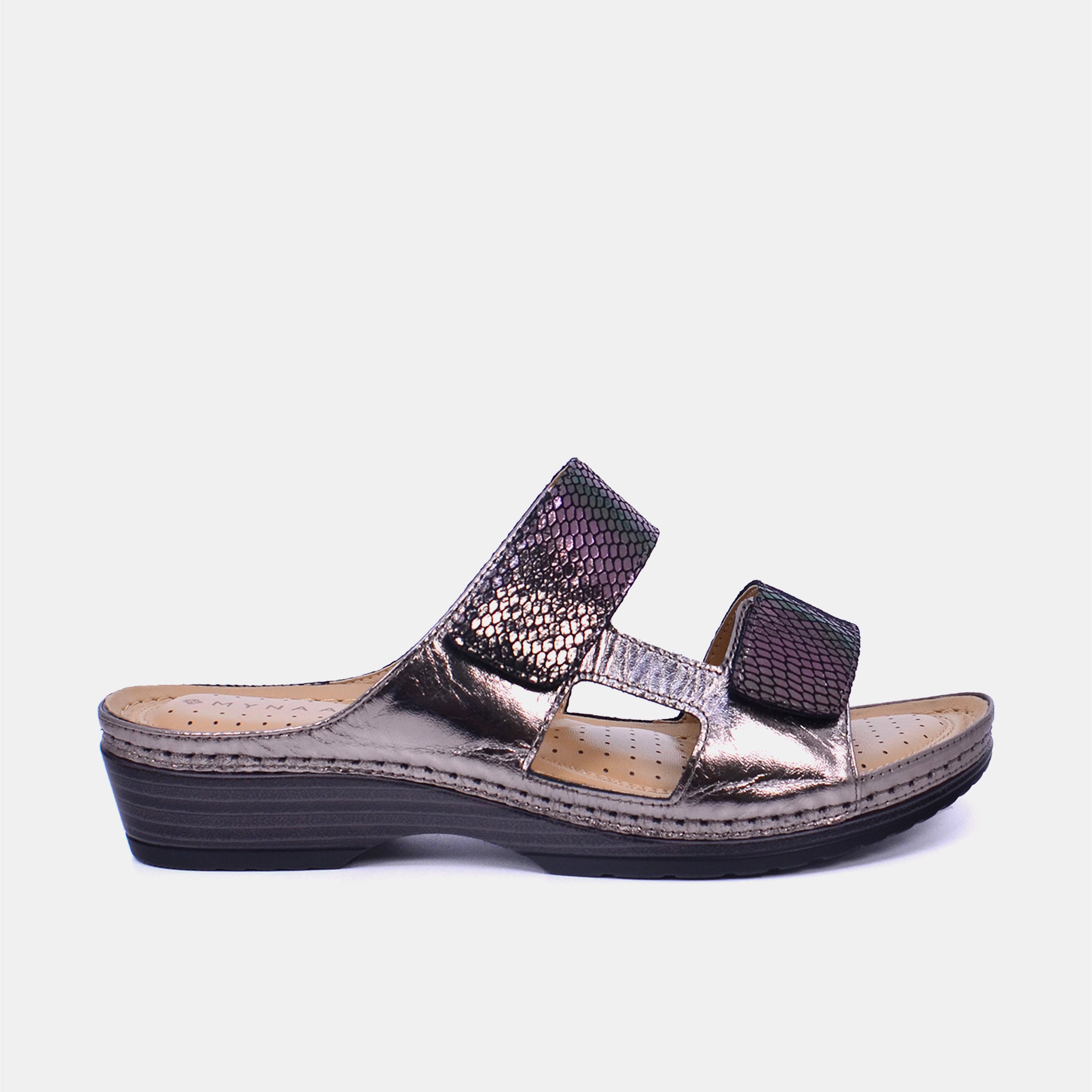 Mynaal Women's flat sandal- 30059-13 -Gray