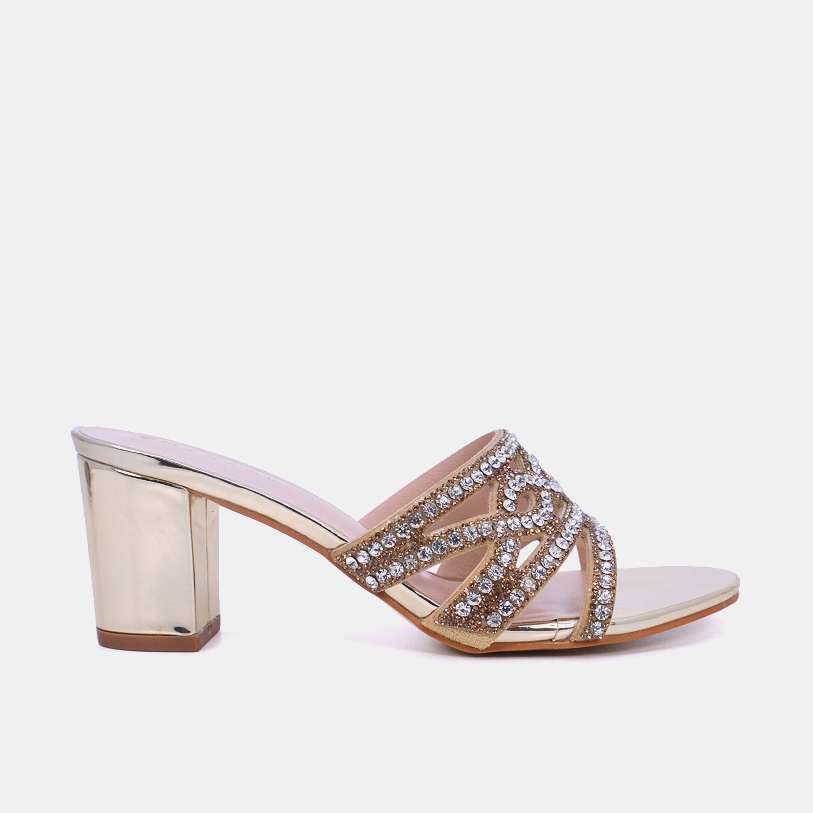 Mynaal Women's block heel sandal-2G5957-521-Gold