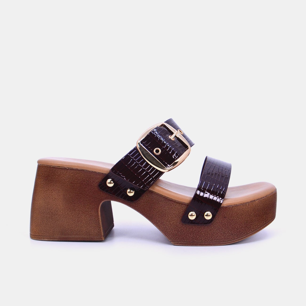 Mynaal Women's block heel sandal-23ASL935-Brown