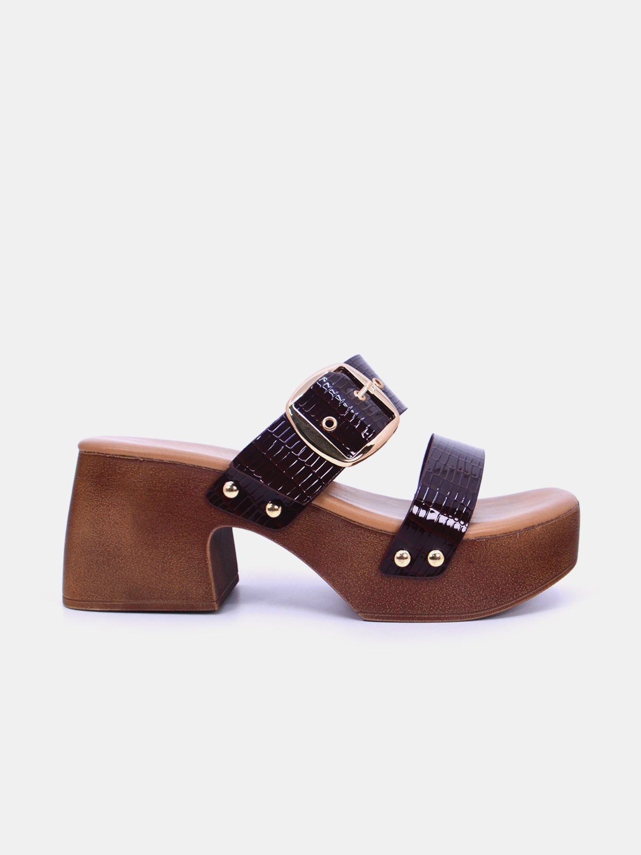 Mynaal Women's block heel sandal-23ASL935-Brown