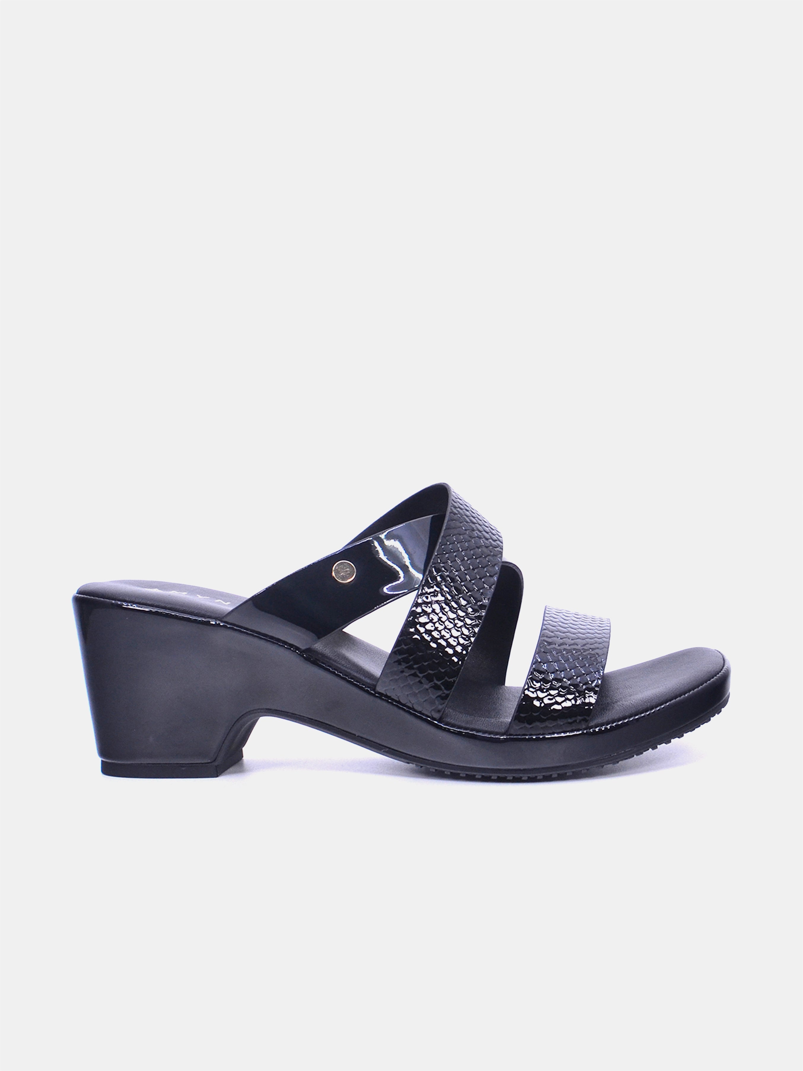 Mynaal Women's block heel sandal- 114RJ217 -Black