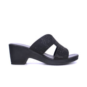 Mynaal Women's mid-heel sandal with dual straps-414RJ21C-Black