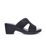 Women's mid-heel sandal with dual straps - 414RJ21C