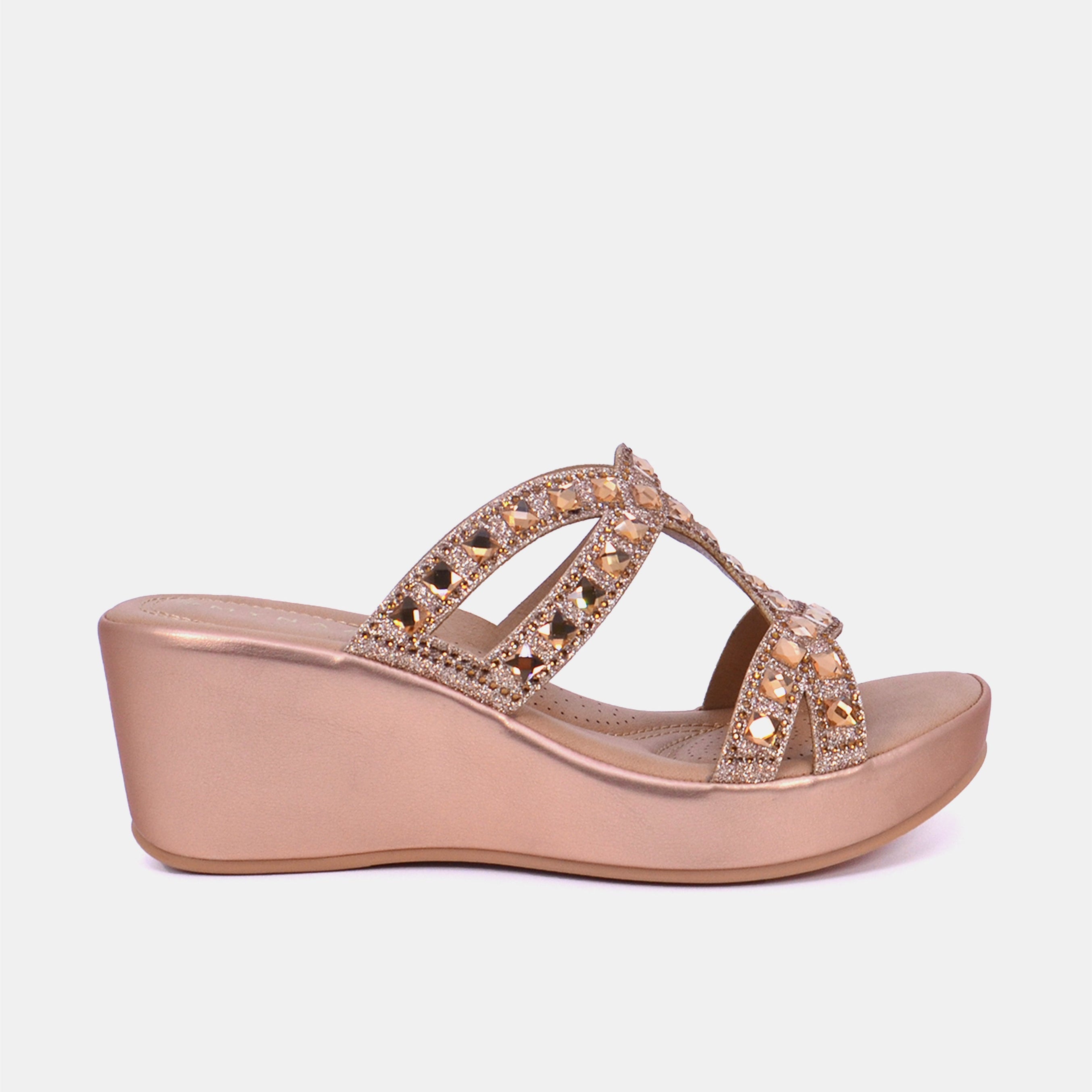Mynaal Women's wedge heel sandal-3F8730-96-Rose-Gold