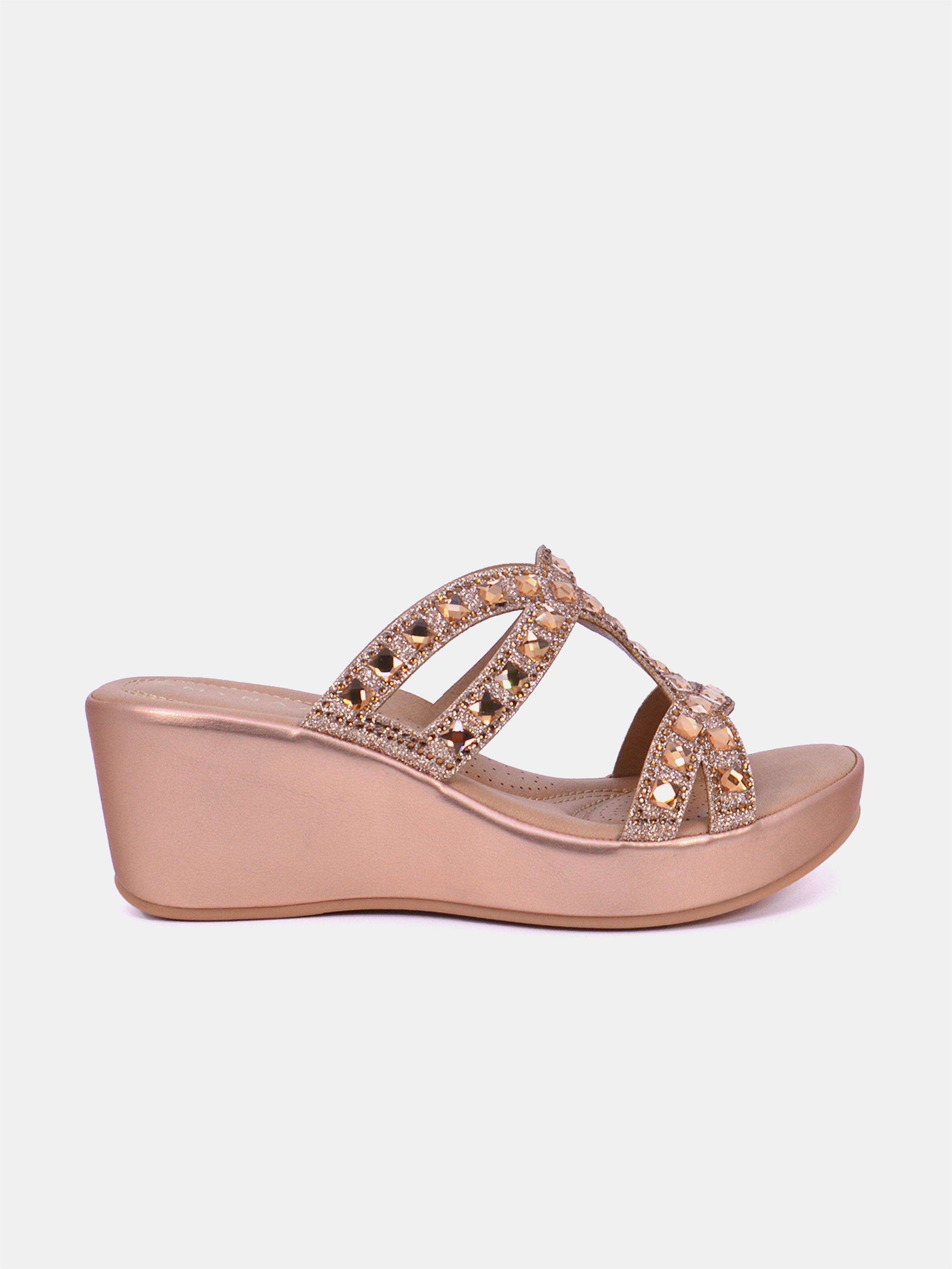 Mynaal Women's wedge heel sandal-3F8730-96-Rose-Gold