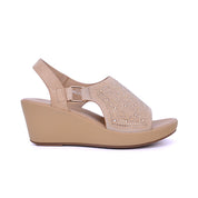 Mynaal Women's wedge sandal with embellished straps-414RC013-Gold