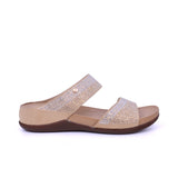 Women's wedge sandal with embellished straps - 414RJ27E