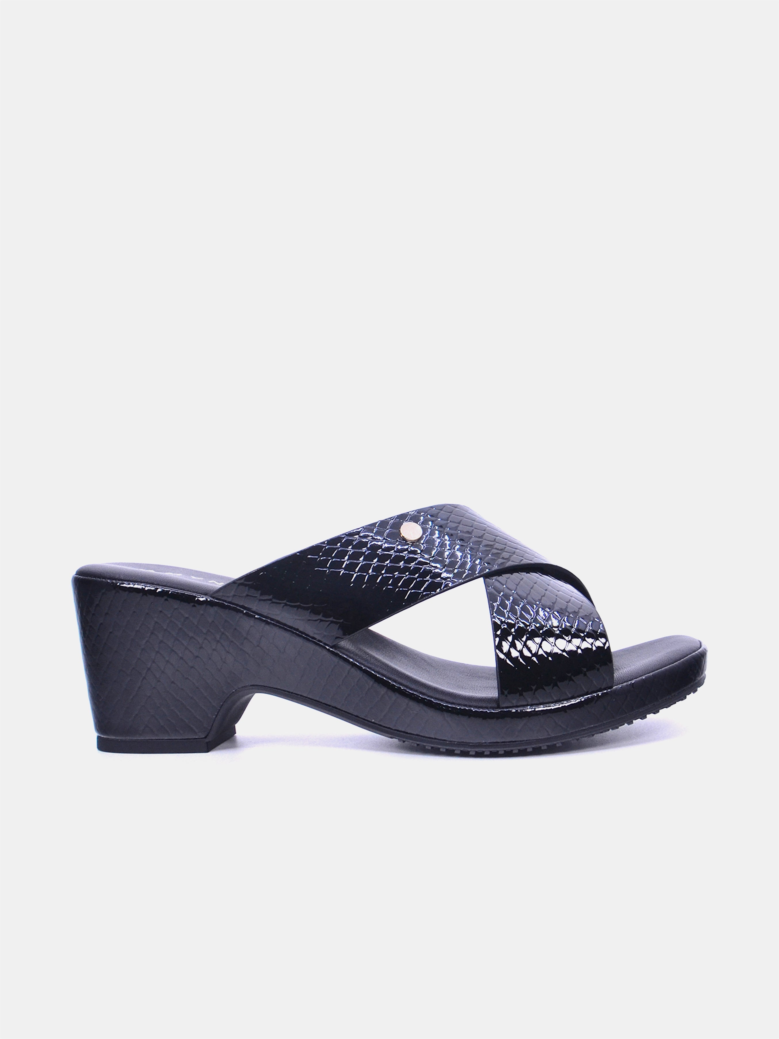 Mynaal Women's block heel sandal- 114RJ211 -Black
