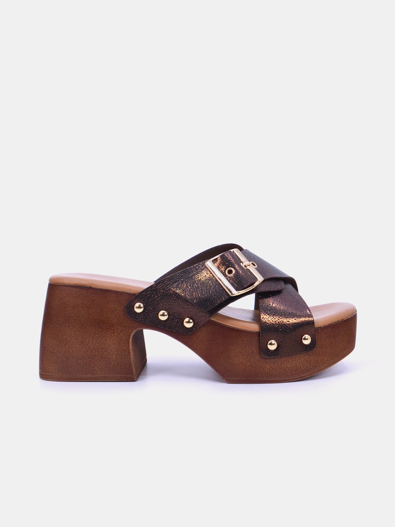 Mynaal Women's block heel sandal-23ASL933-Bronze