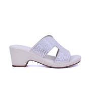 Mynaal Women's mid-heel sandal with dual straps-414RJ21C-Silver