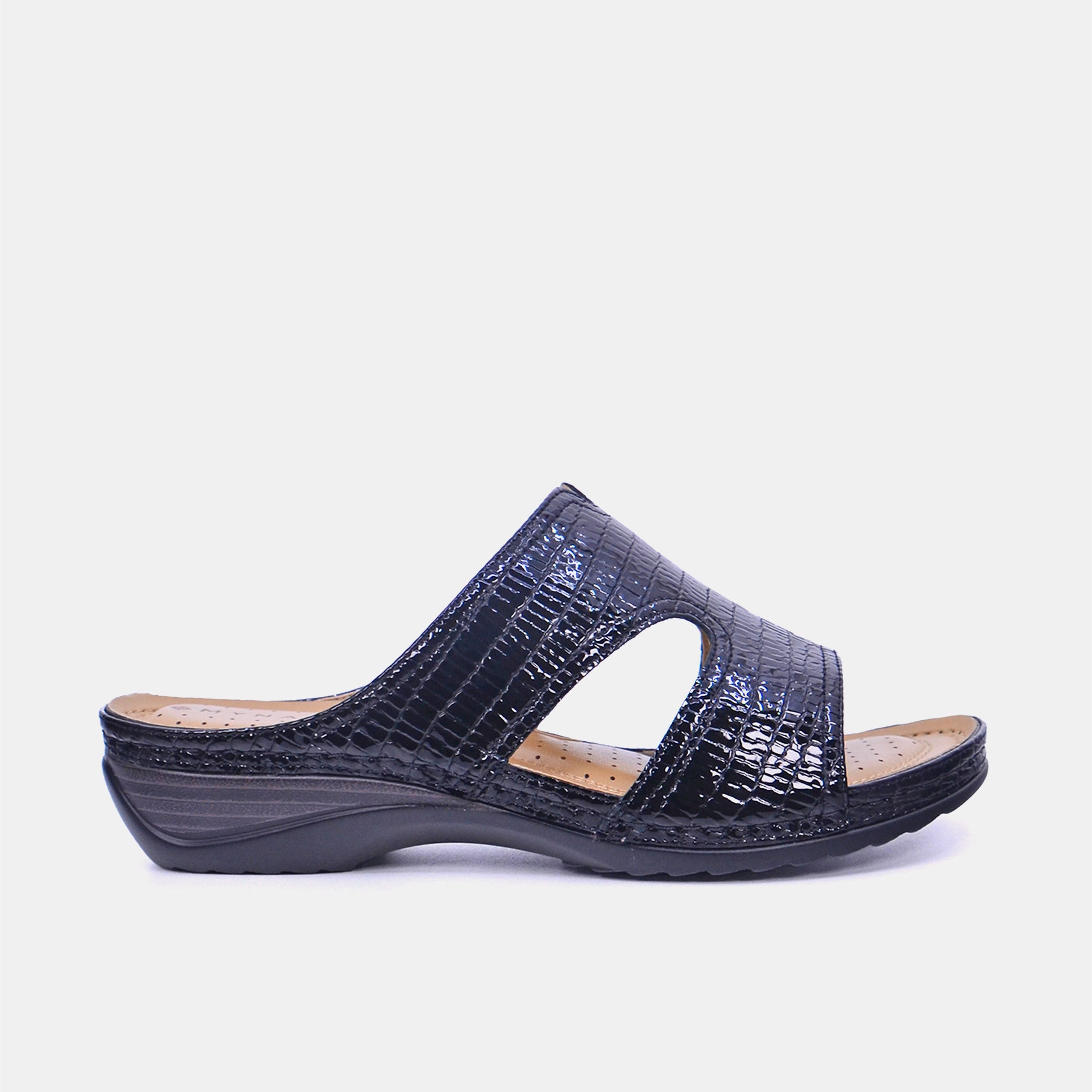 Mynaal Women's flat sandal- 88909-63 -Black