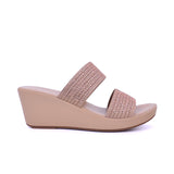 Women's wedge sandal with embellished straps - 414RC012