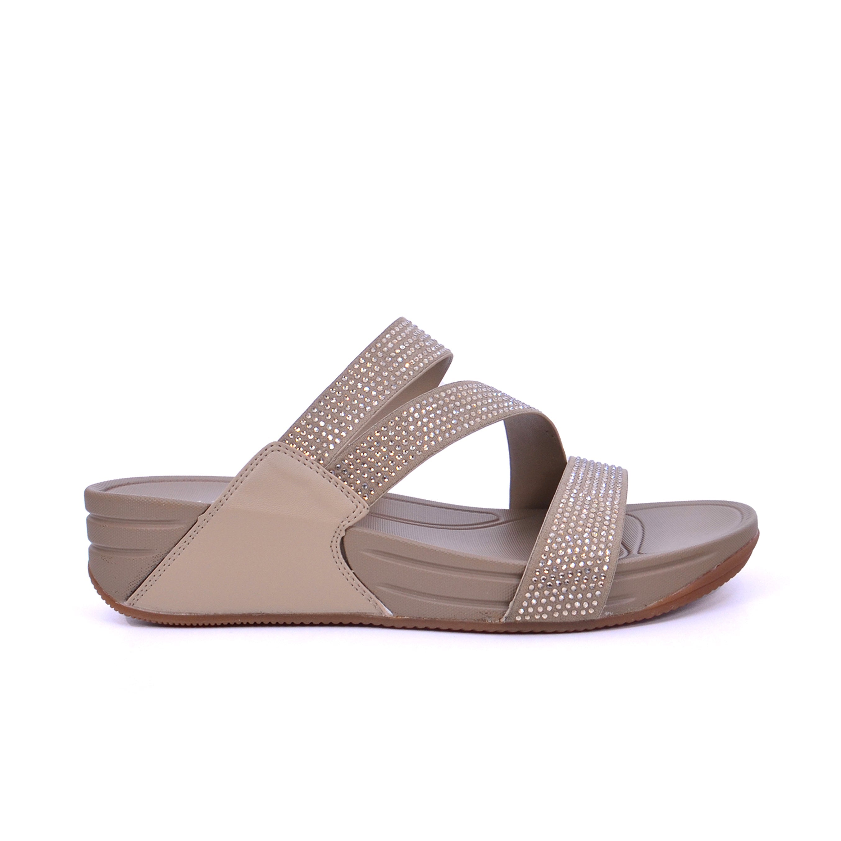 Mynaal Women's block-heel sandal with embellished straps-414RJ67B-Beige