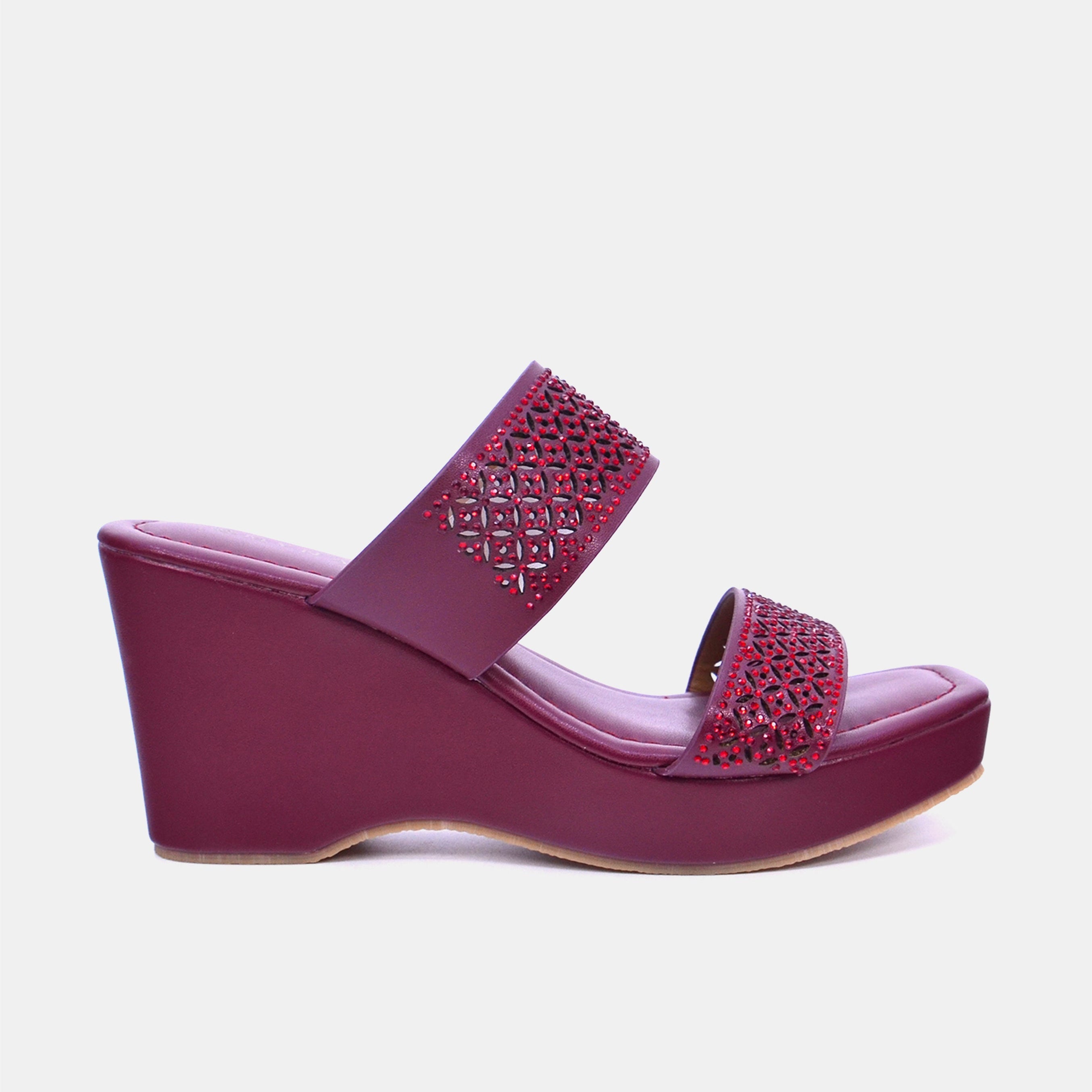 Mynaal Women's wedge heel sandal-2B2531-126-Maroon