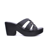 Women's platform sandal with crisscross straps - 314RC852
