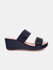 Mynaal Women's wedge heel sandal-23ABT172-Black