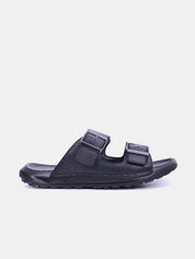 Mynaal Men's flat sandal -  23218-2  - Black