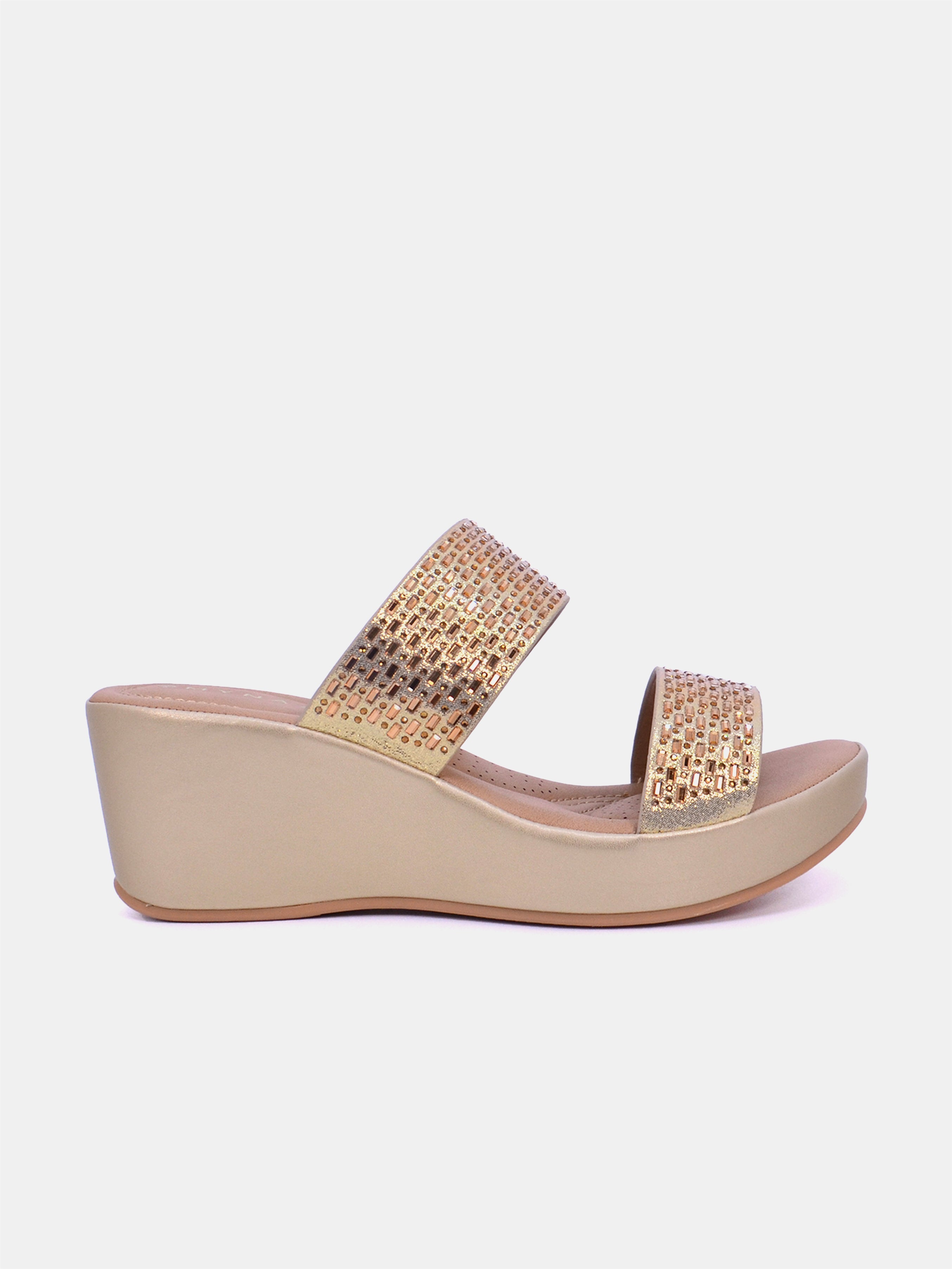 Mynaal Women's wedge heel sandal-23ABT172-Gold