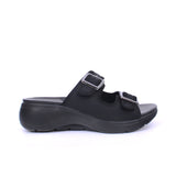 Women's slide sandal with buckles - 214RJ533