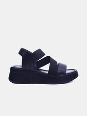 Mynaal Women's flatform heel sandal-23BNX023-Black