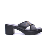 Women's block-heel sandal with buckle - 414RJ60J