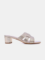 Women's mid-heel sandal with embellishment - 18F8827-215