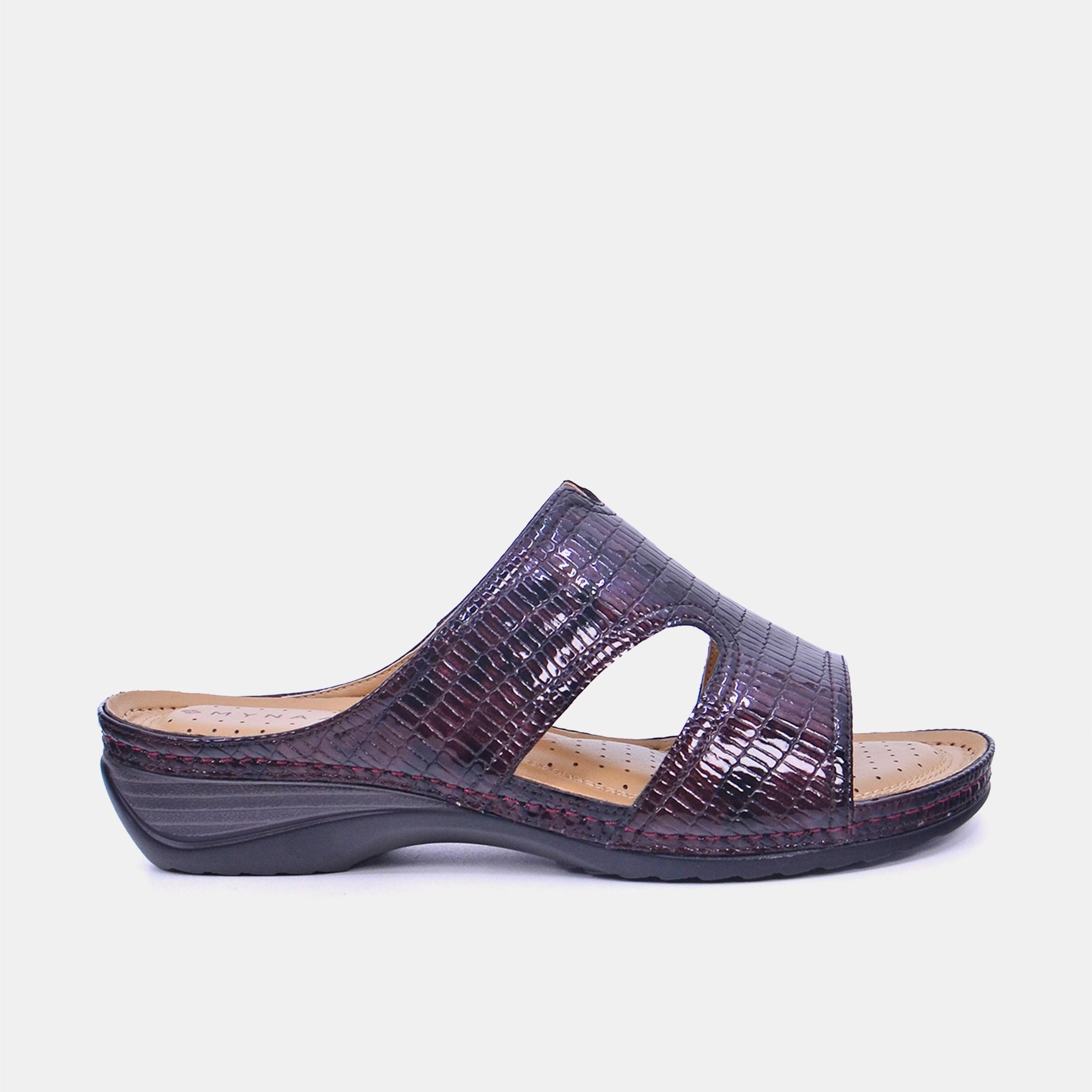 Mynaal Women's flat sandal- 88909-63 -Maroon