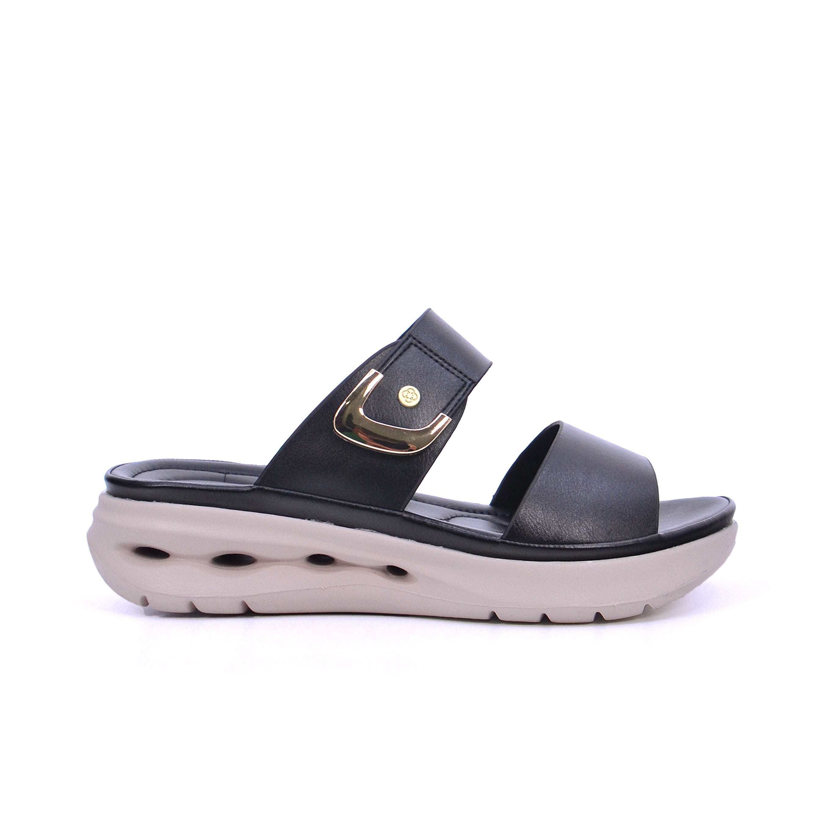 Mynaal Women's flat sandal-414RJ66E-Black