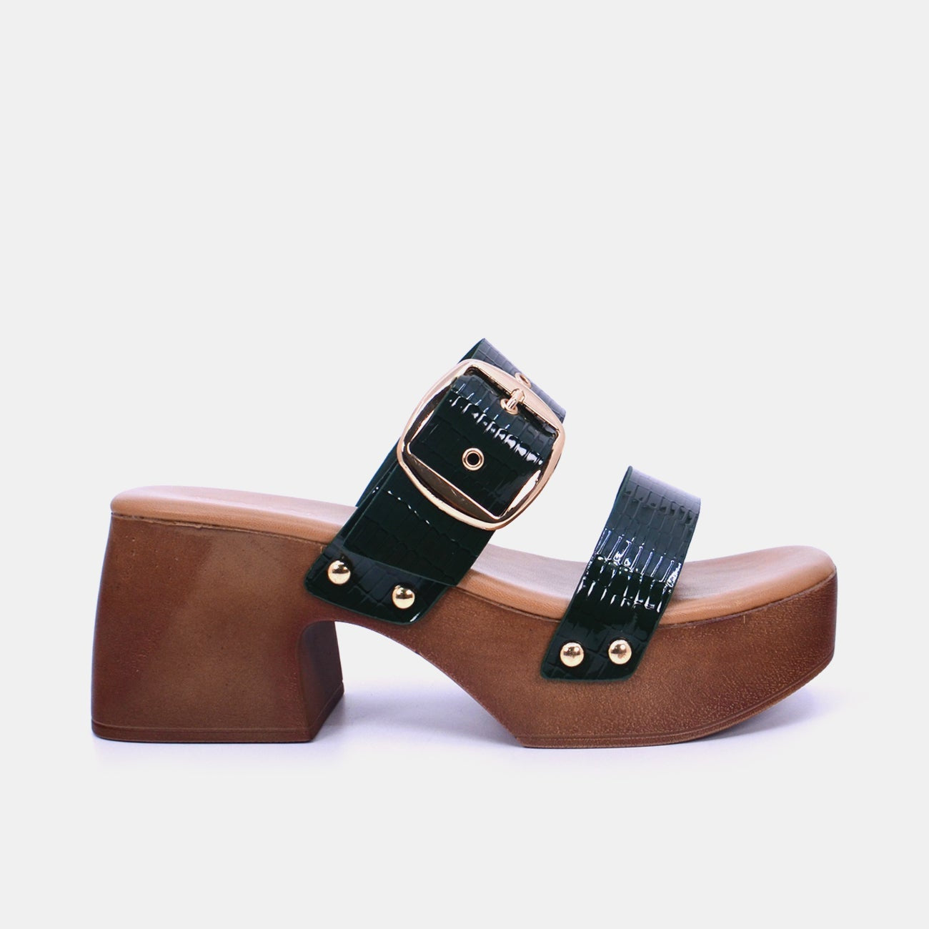 Mynaal Women's block heel sandal-23ASL935-Green