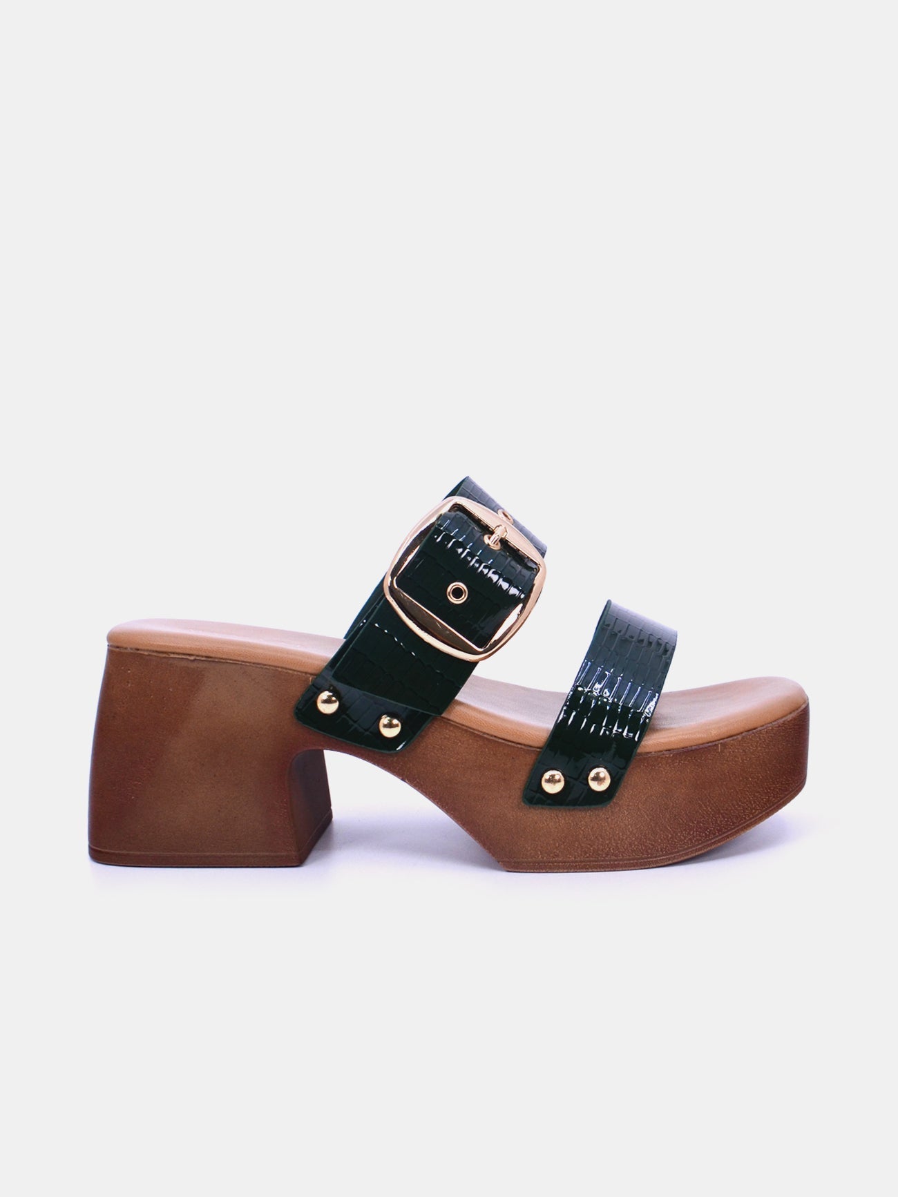 Mynaal Women's block heel sandal-23ASL935-Green