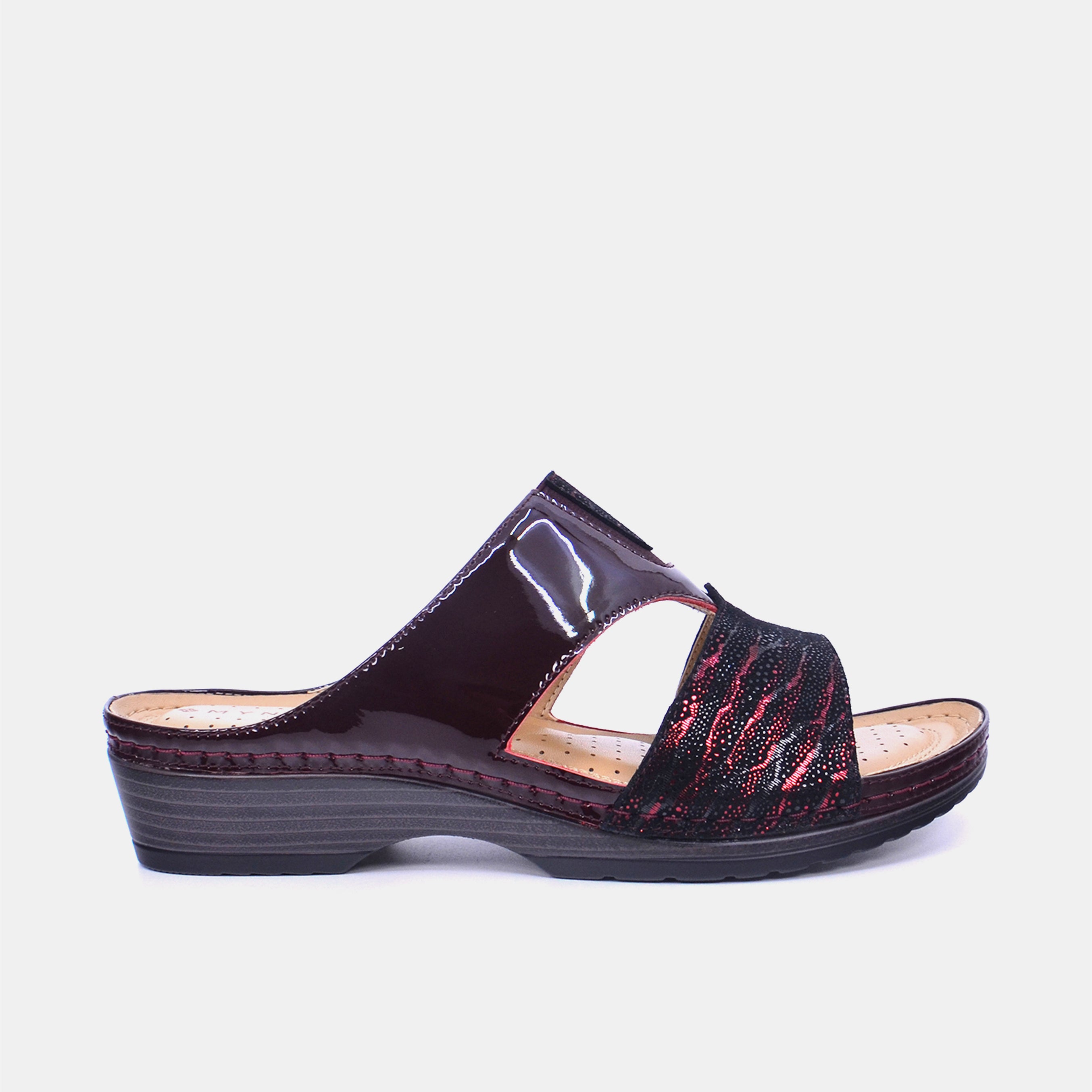 Mynaal Women's flat sandal- 88998-6 -Maroon