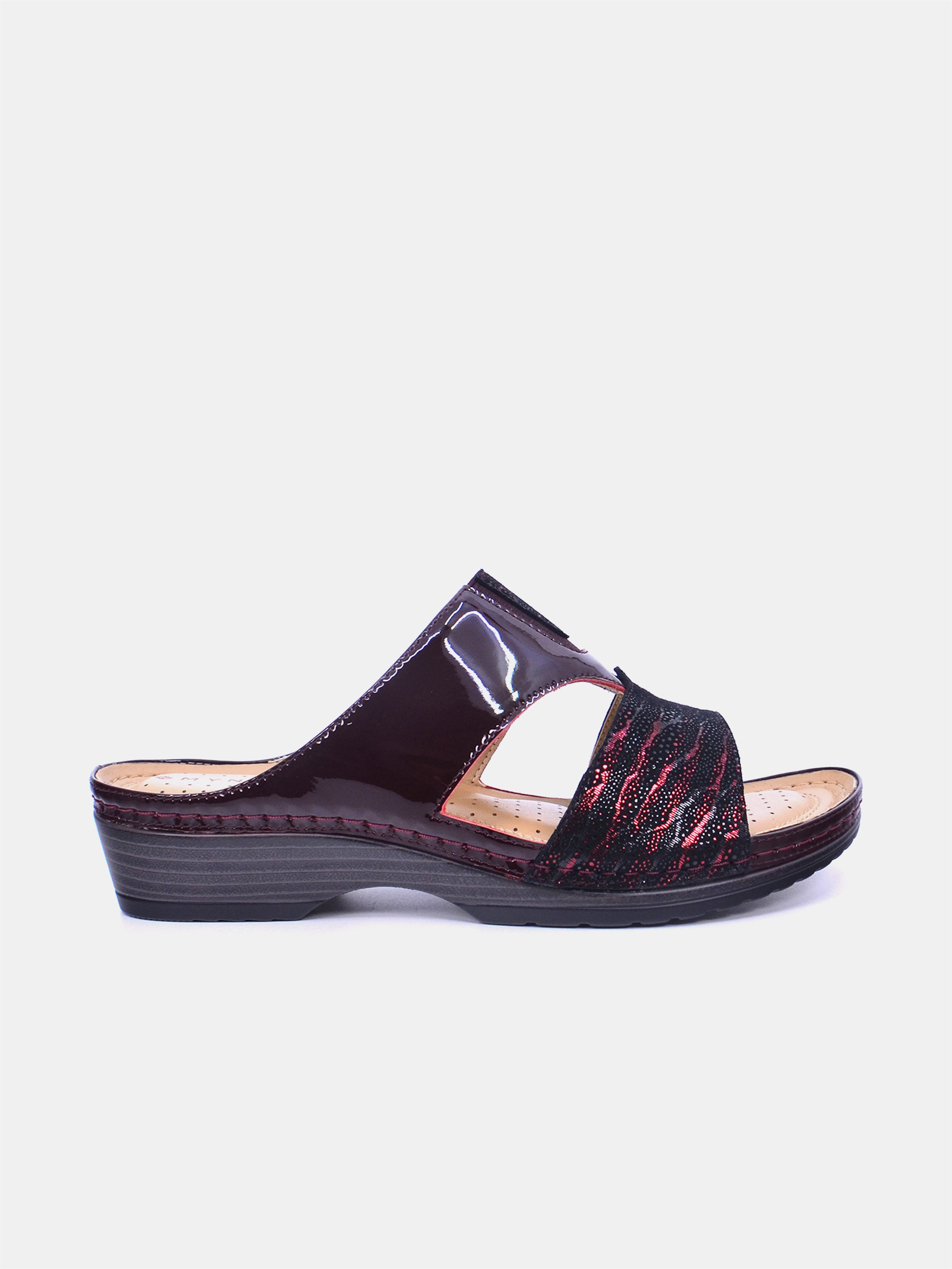 Mynaal Women's flat sandal- 88998-6 -Maroon