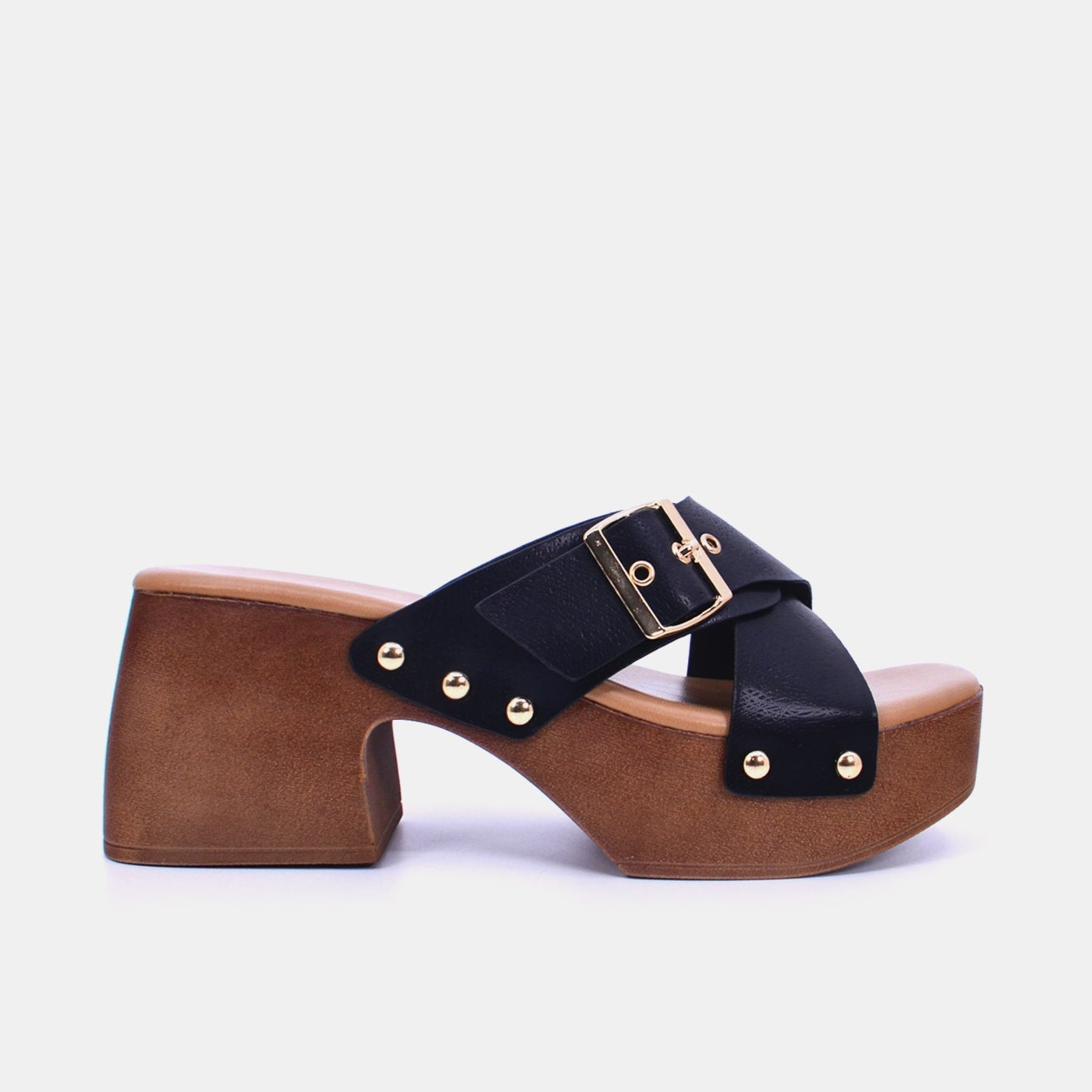 Mynaal Women's block heel sandal-23ASL933-Black