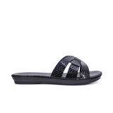 Women's flat sandal with textured straps - 414ZD671